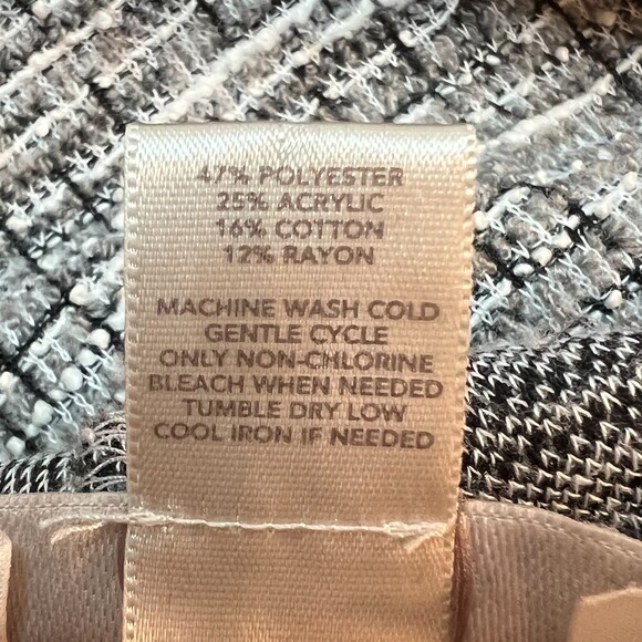 LOFT Cardigan Sweater Jacket Womens M Gray White Tweed Bouclé Open Front - Picture 8 of 12